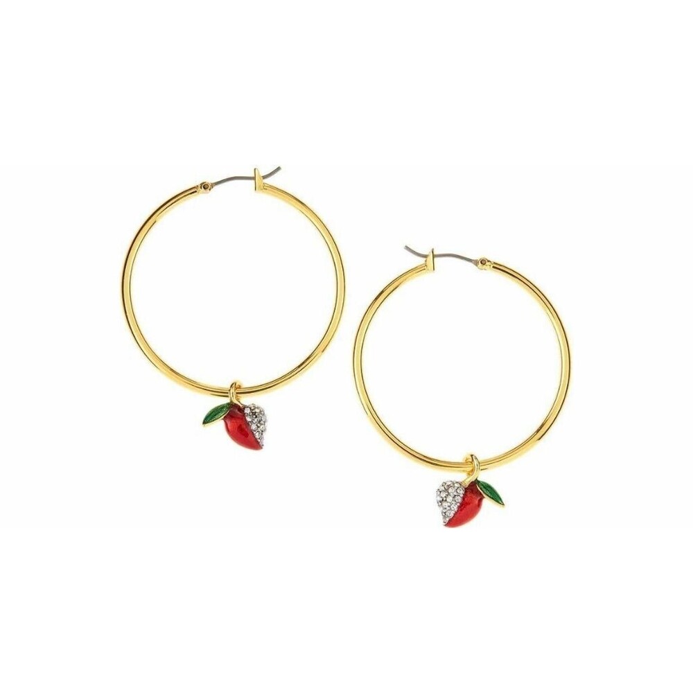 Juicy Couture Cherry Heart Drop Gold Hoops